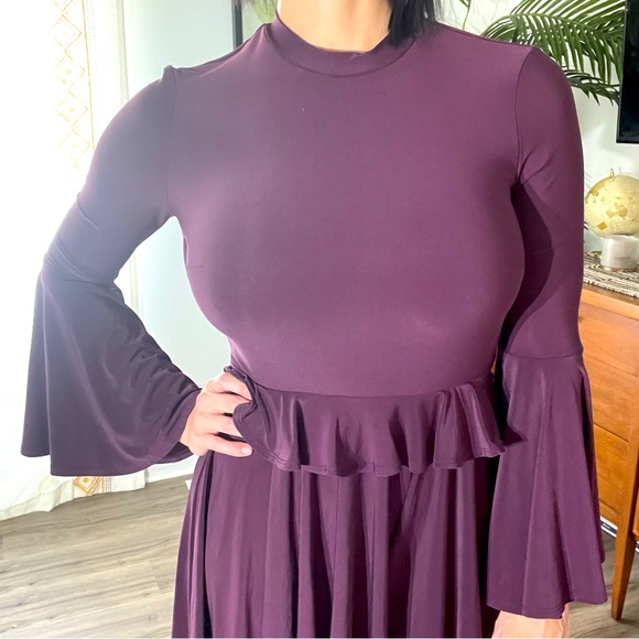 ASOS Plum Purple Bellsleeve Dress, Size: 6, Disco 60’s 70’s Retro Style,… - Picture 6 of 9